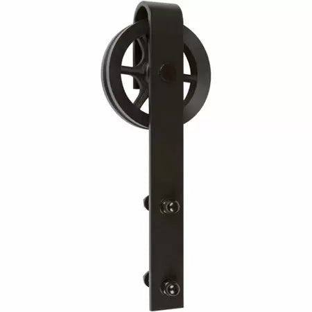 Delaney Hardware 5000 Series 6 ft. Black Wagon Wheel Style Rollers Barn Door Hardware