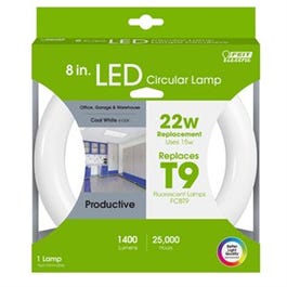 LED Circular Lamp, Cool White, 8.25-In., 15-Watts