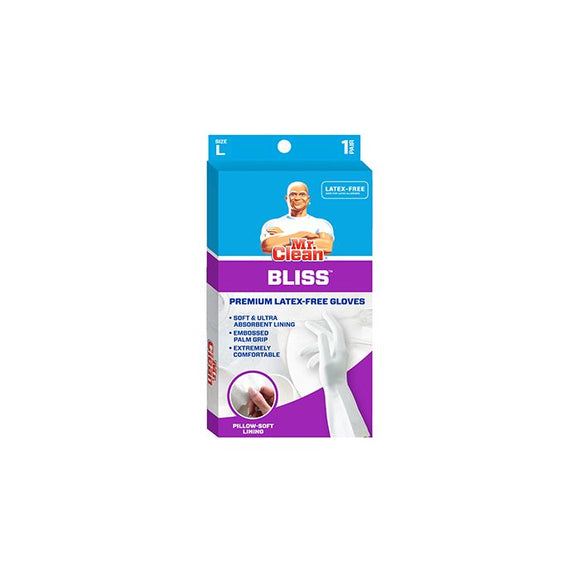 Mr. Clean 243034 Bliss Premium Latex-Free Gloves, Large, 1 Pair (Large)