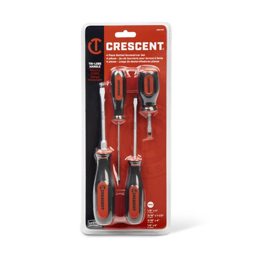 Crescent 4 Piece Slotted Dual Material Screwdriver Set