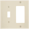 Leviton Decora 2-Gang Thermoset Single Toggle/Rocker Wall Plate, Ivory