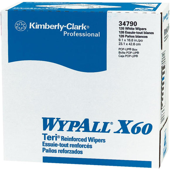 Kimberly Clark Wypall X60 White Pop-Up Teri Wiper Hand Towel (10 Count)