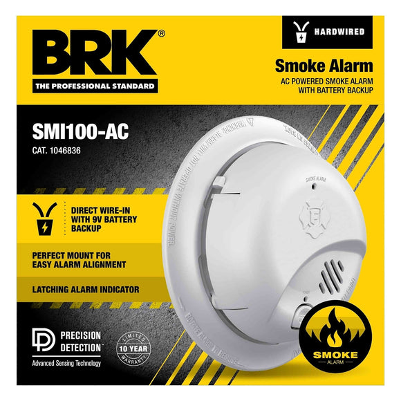 BRK Interconnect Hardwire Smoke Alarm with Battery Backup (120 V)