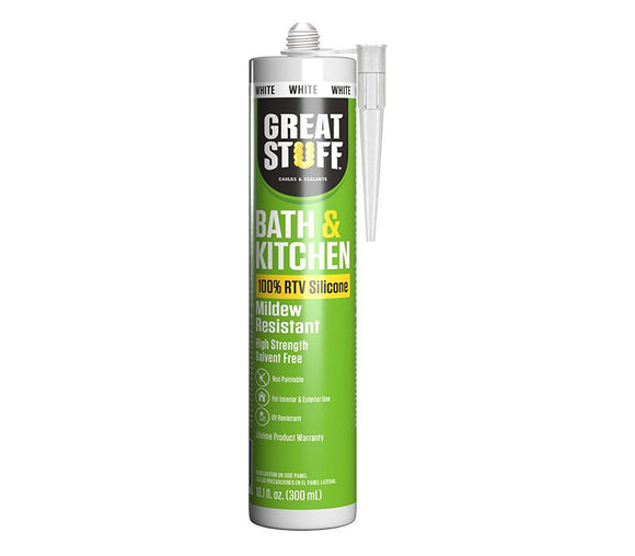 Great Stuff™ Bath & Kitchen Silicone Caulk 10 oz., White (10 oz, White)