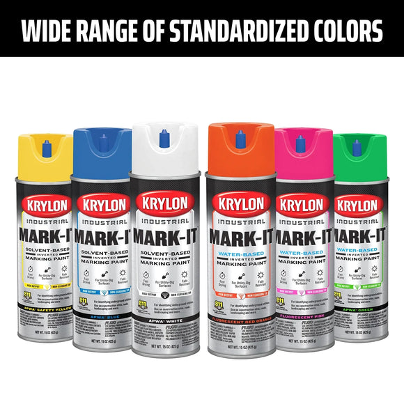 Krylon Mark-It™ Solvent-Based Inverted Marking Paint (APWA Bright Orange, 15 oz)