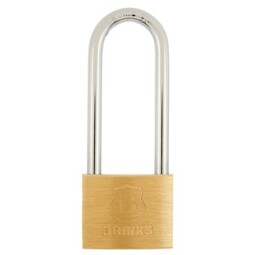 Brinks Commercial 40mm Solid Brass Keyed Padlock with 2.5” Shackle Clearance, 2-Pack - Chrome Plated with Hardened Steel Shackle