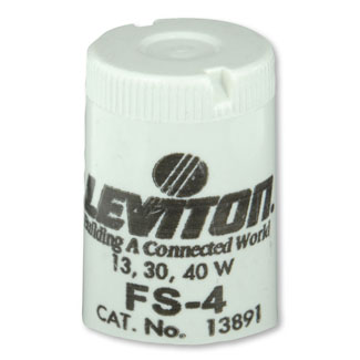 Leviton Fluorescent lamp starter; basic; 13, 30, and 40W; FS-4