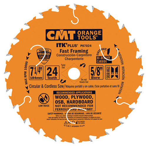 CMT P06018 ITK PLUS Saw Blade for Fast Framing, 6-1/2 X 18 Teeth, 10° ATB + Shea