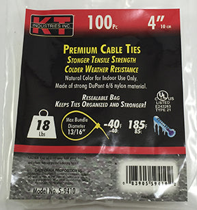K-T Industries 4 Ultra Light Duty, Natural, 100/Pk