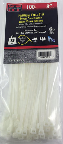 K-T Industries 8 Standard Duty, Natural, 100/Pk