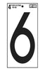 Hy-Ko  4 in. Reflective Vinyl Self-Stick Number 6