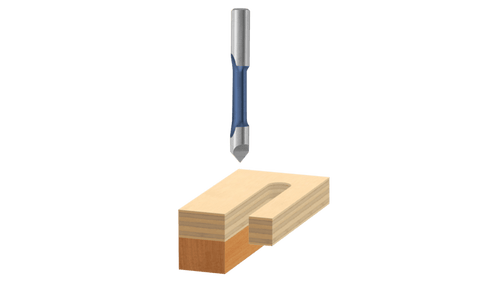Bosch 1/4 In. x 3/4 In. High Speed Steel 1-Flute Pilot Panel Straight Bit