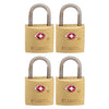 Brinks - 7/8 in. 22mm TSA Approved Solid Brass Keyed Travel Padlock, 4-Pack