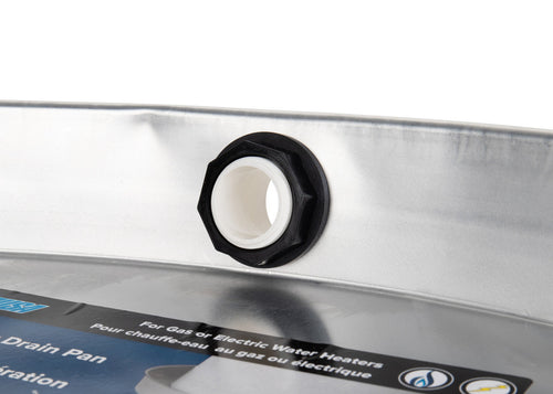Camco WH Drain Pan Alum Short w/PVC Fitting (E/F)