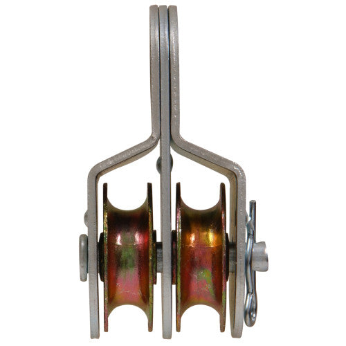 Hillman Group Hardware Essentials Heavy Duty Double Sheave Fixed Eye Pulley Zinc