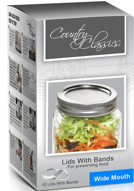 Gossi Country Classics Wide Mouth Canning Lids w/ Band, 12 Pack