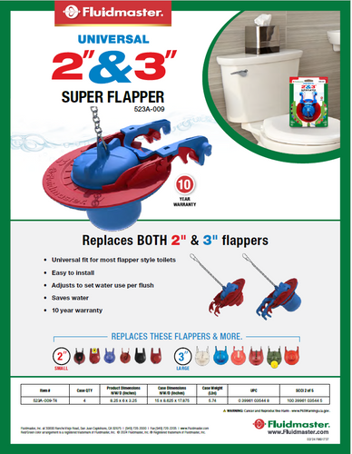 Fluidmaster 523A-009 Universal 2 & 3 Super Flapper