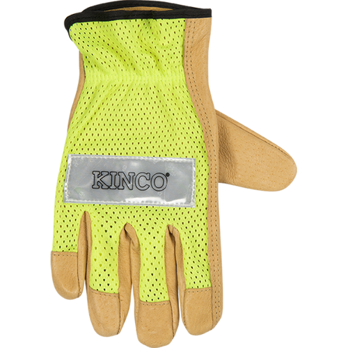 Kinco Hi-Vis Green Mesh & Grain Pigskin Palm