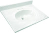 Design House Cultured Marble Vanity Top in Solid White with Solid White Basin