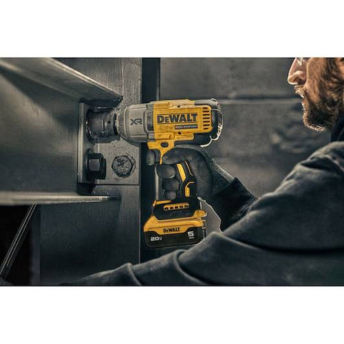 Dewalt 20V MAX* XR 1/2 In. High Torque Impact Wrench With Hog Ring Anvil Kit and (2) 5.0 Ah Batteries & Charger Kit