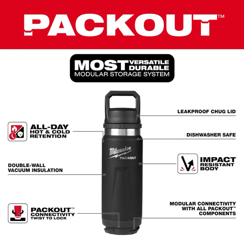 Milwaukee PACKOUT™ 24oz Insulated Bottle with Chug Lid