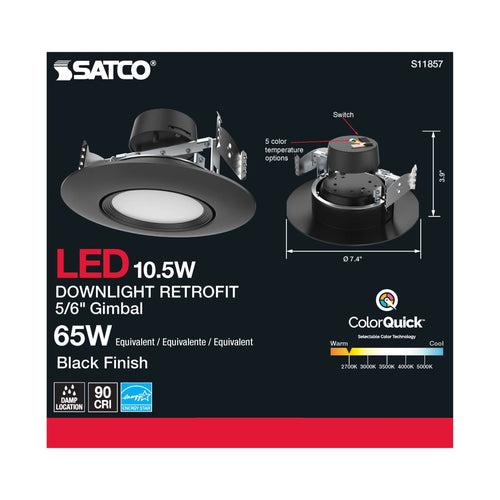 Satco Products S11857 10.5WLED/DIR/5-6/CCT-SEL/120V/