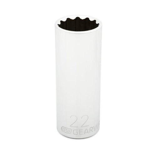 GEARWRENCH 1/2 Drive 12 Point Deep Metric Socket 22mm