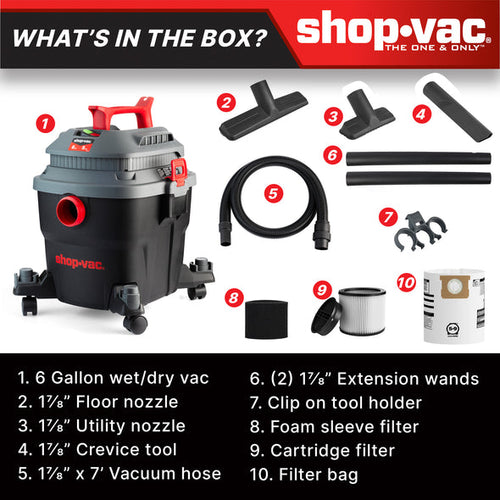 Shop-Vac® 6 Gallon 5.0 Peak HP Wet/Dry Vacuum