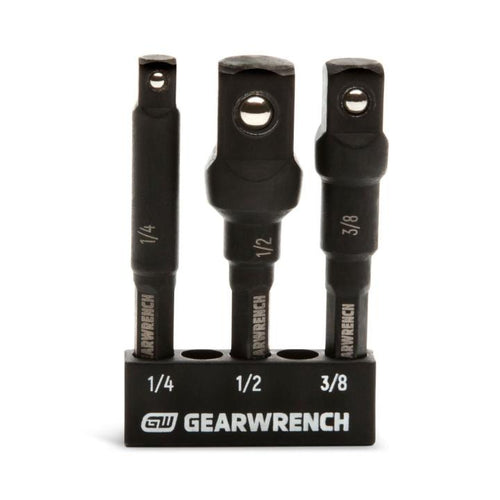 GearWrench 3 Piece 1/4 x 2-1/2 Hex Impact Adapter Set