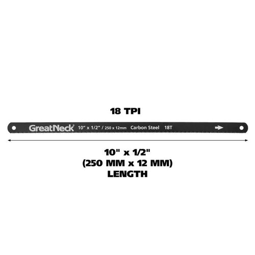 GreatNeck GF210 Standard Hacksaw Blades (10-Inch 18 TPI) 2-Pack