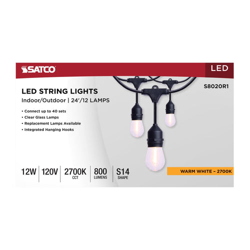 Satco S8020R1 24FT/LED/SL/S14/27K/120V