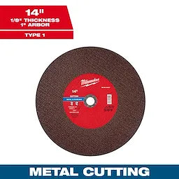 Milwaukee 14 x 1/8 x 1 Metal Cut Off Wheel -Type 1
