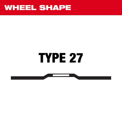 Milwaukee 5 x 1/4 x 7/8 Performance+ Metal Grinding Wheel - Type 27