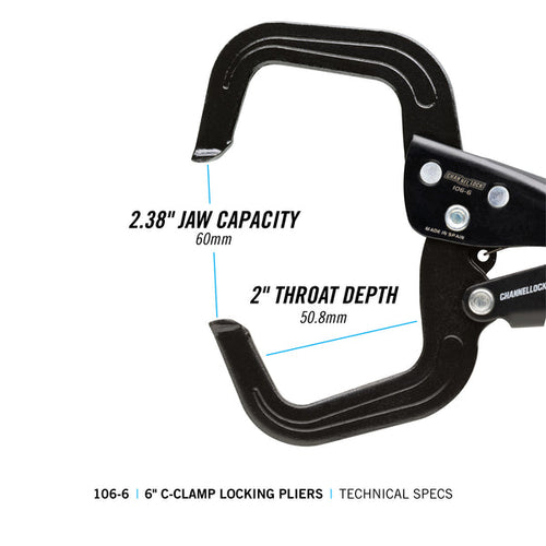 Channellock 6-inch C-Clamp Locking Pliers (106-6)