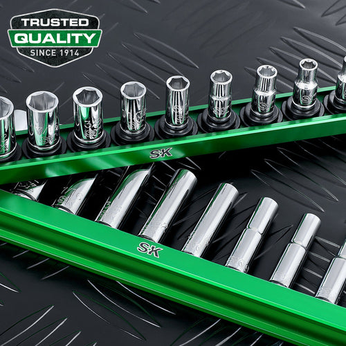 SK Tools 1/4 Drive, 11 Piece, 6 Point, Deep, SAE Chrome Socket Set