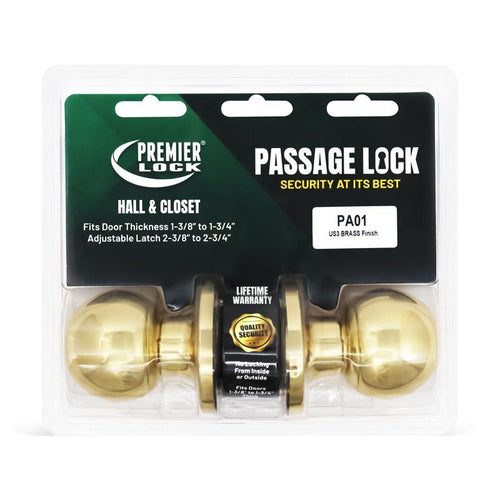 Premier Lock Passage Door Knob - Carded