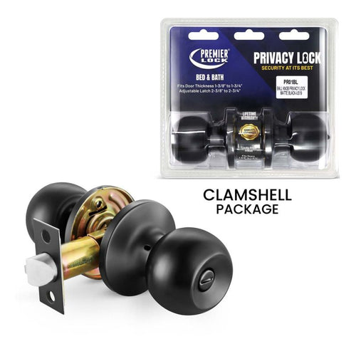 Grip Tight Tools Matte Black Ball Privacy Knob