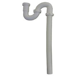 Lavatory Floor Drain S-Trap, White PVC, 1-1/4-In. Outlet