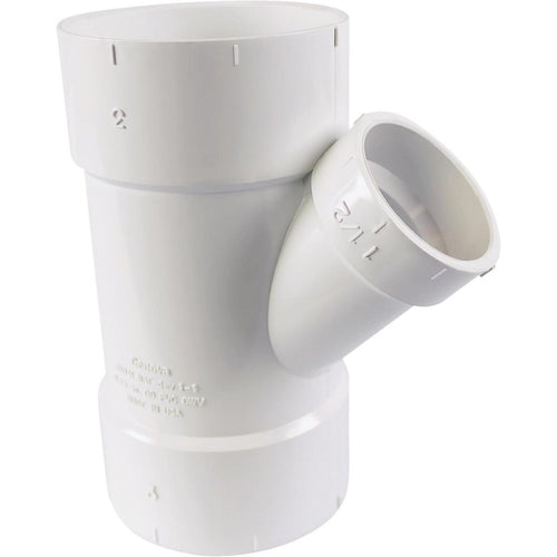 Charlotte Pipe 3 In. x 1-1/2 In. Schedule 30 DWV Reducing PVC Wye