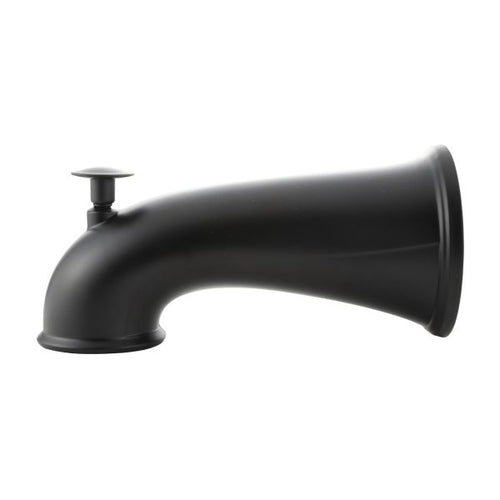 Danco 6 in. Decorative Tub Spout with Pull Up Diverter in Matte Black (6, Matte Black)