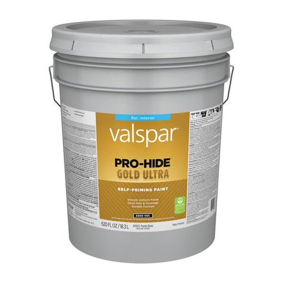 Valspar® Pro-Hide® Gold Ultra Interior Self-Priming Paint Flat 5 Gallon Clear Base (5 Gallon, Clear Base)