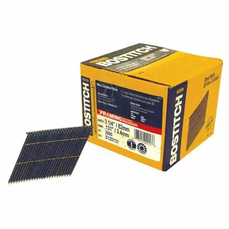 Bostitch 2,000-Qty 3-1/4 X .131 Ring Shank 28° Wire Collated Full Round Head Stick Framing Nails