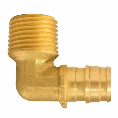 Apollo 1/2 in. Brass PEX-A Barb x 1/2 in. MNPT 90º Male Elbow