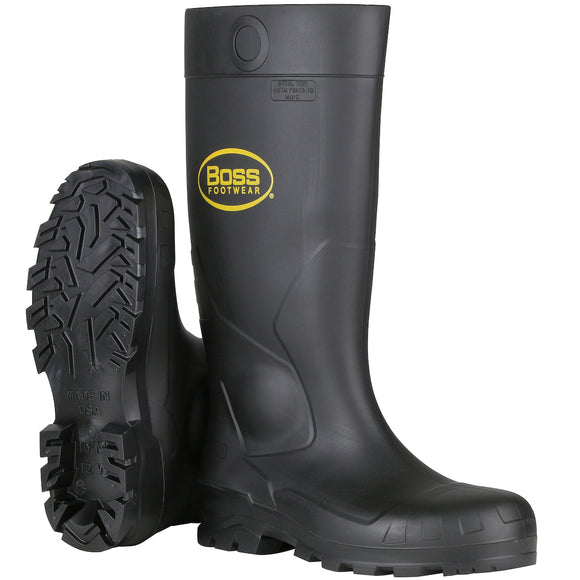 Boss 8074213 16 in. Waterproof Unisex PVC Boots Black - Size 11 US - Pack of 2
