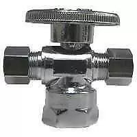 Plumb Pak Pp20056lf 3-way Angle Stop Valve, Brass 1/2