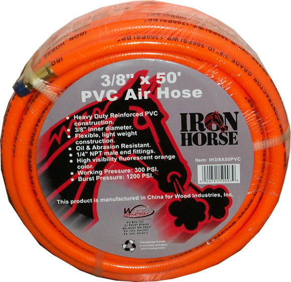 Iron Horse 3/8 ft. x 50 ft.  Automatic Air Hose Reel with PVC Braided Air Hose