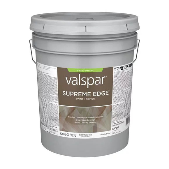 Valspar® Supreme Edge™ Exterior Paint & Primer Satin 5 Gallon Pastel Base (5 Gallon, Pastel Base)