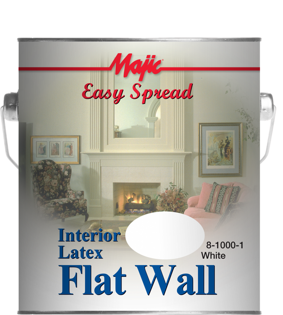 Majic Paints 8-1013 Easy Spread Interior Latex Flat Wall Paint, Linen 1 Gallon White (1 Gallon, White)