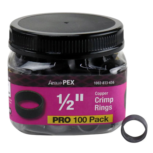 Apollo PEX Fasteners 1/2 in. Crimp Rings (100 Pack Jar)