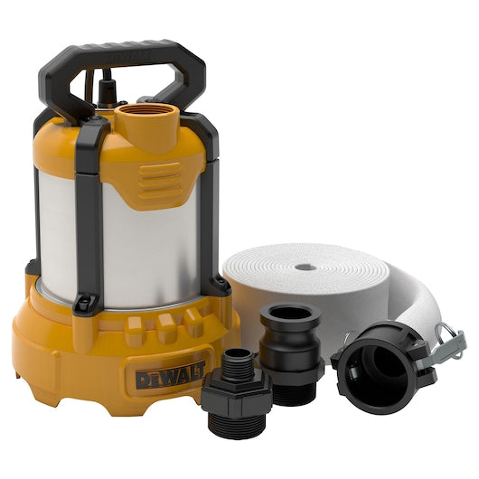 Dewalt 1/3 HP Aluminum Submersible Utility Pump with Hose Kit